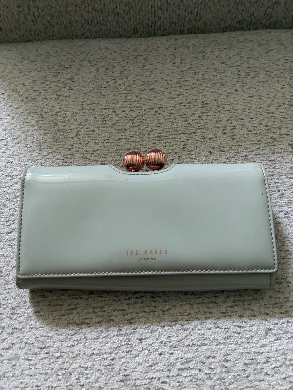 Ted Baker Grey with Clasp Wallet with Rose-Gold Accents